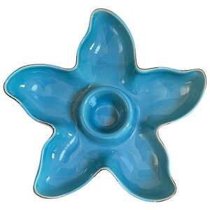 Vietri Blue Starfish Dip Appetizer Ceramic Tray, 14” Made in Italy